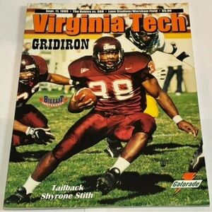 Vintage Sep 11, 1999 Virginia Tech Hokies vs UAB Game Program Shyrone Stith